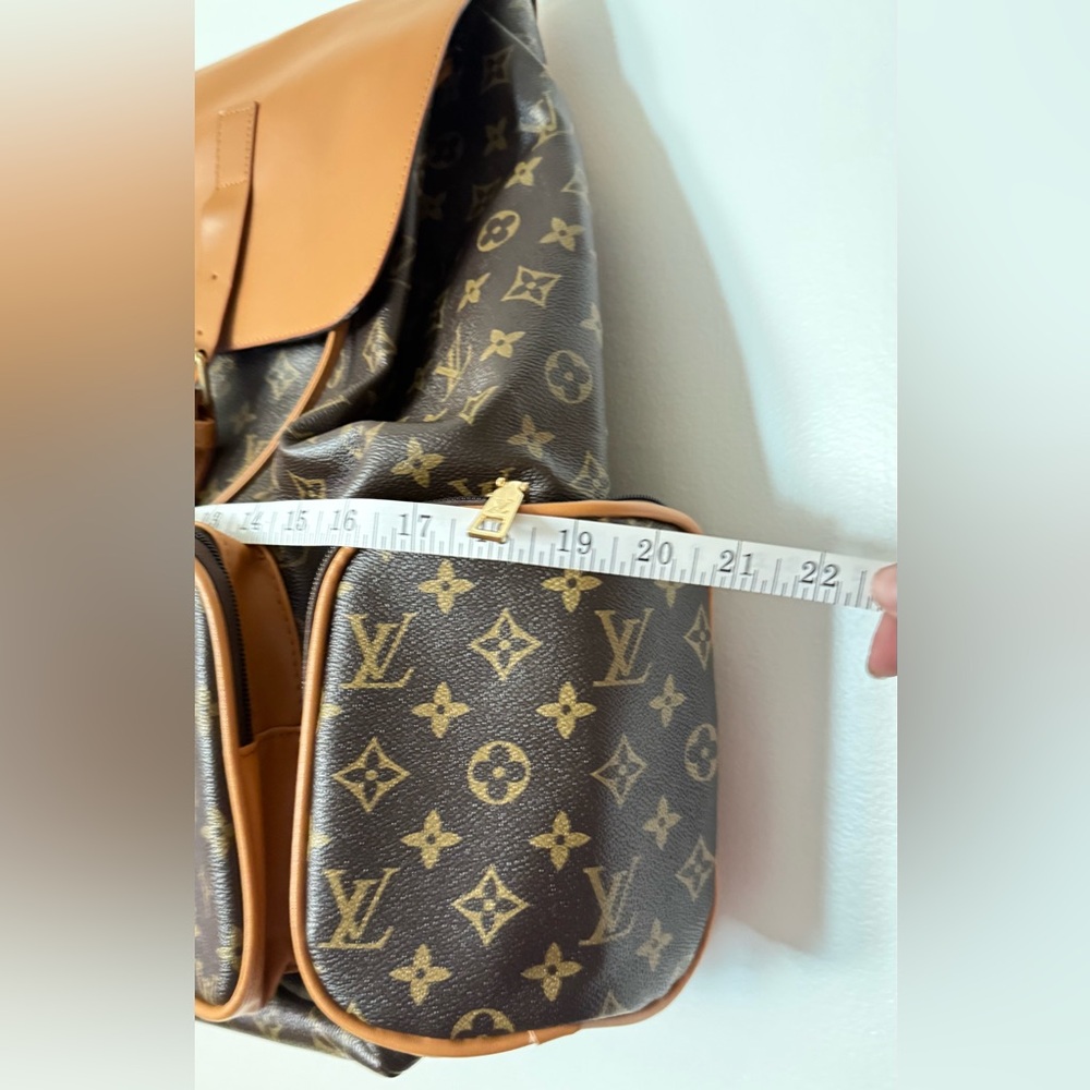 Source Unknown Tan and Brown Monogram Backpack NWT - image 4